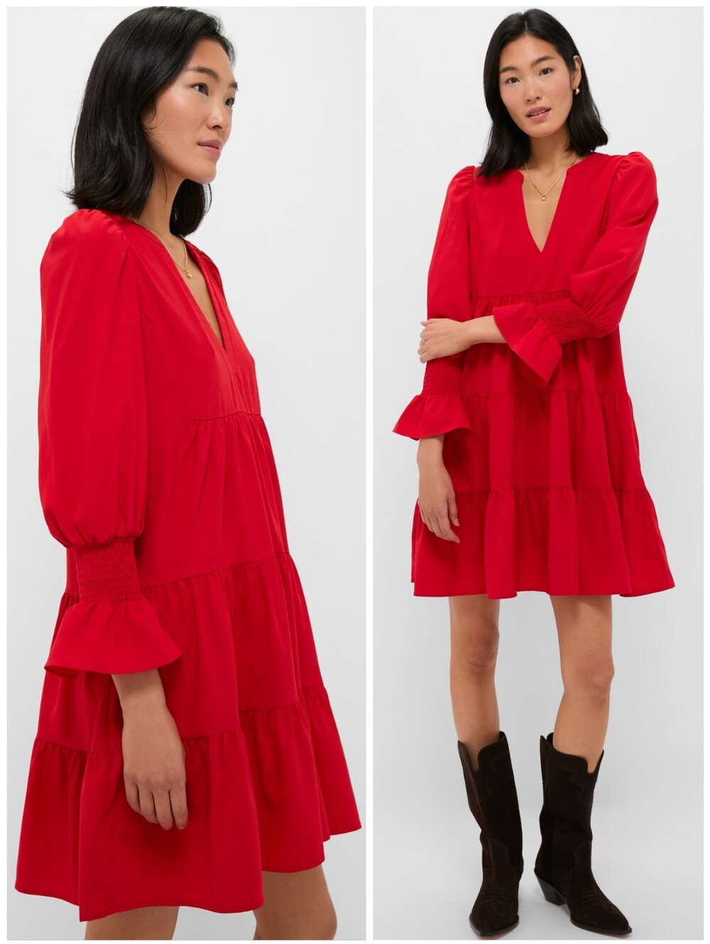Tuckernuck Pomander Place Red Tiered Kenzo Dress, M